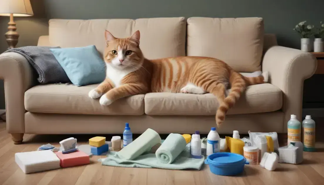 Como tirar cheiro de xixi de gato do sofá de forma eficaz e rápida