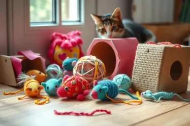 Brinquedos caseiros para gatos