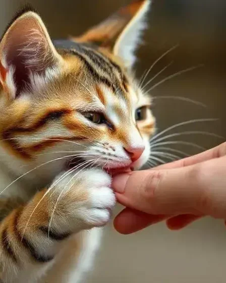 Gato mordendo o dono: o que significa e como agir