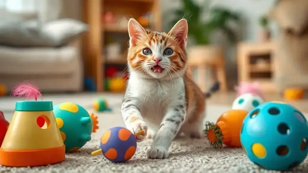Brinquedos interativos para entreter gatos em casa com diversão
